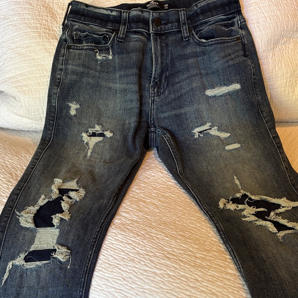 Men's  Hollister Distressed Blue Jeans